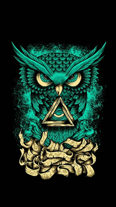 illuminate, art, design, animals, owl