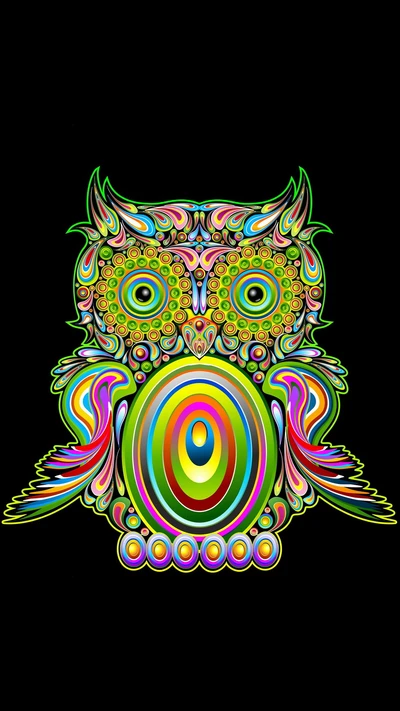 Colorful Abstract Owl Design