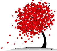 Verspielter Baum der Liebe: Herzblüten zum Valentinstag