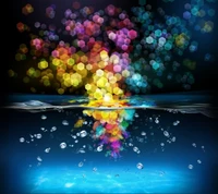 Vibrant Bokeh Reflections in Water