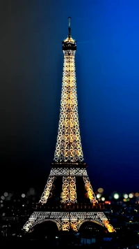 azul, bokeh, torre eiffel, parís, paris