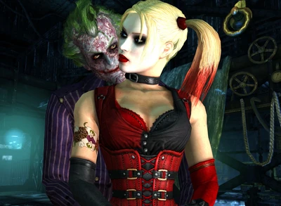 Harley Quinn et Joker dans Arkham City : Une Étreinte Tordue