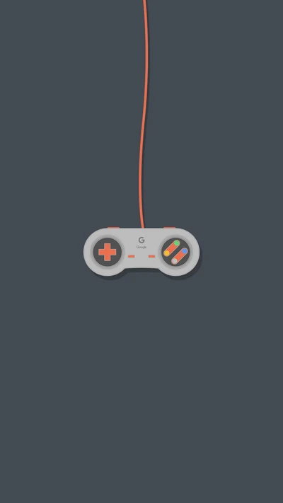 Minimalist Controller Design with Google Logo in Orange and Gray, 2018