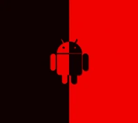 android, noir et rouge, hd, robot