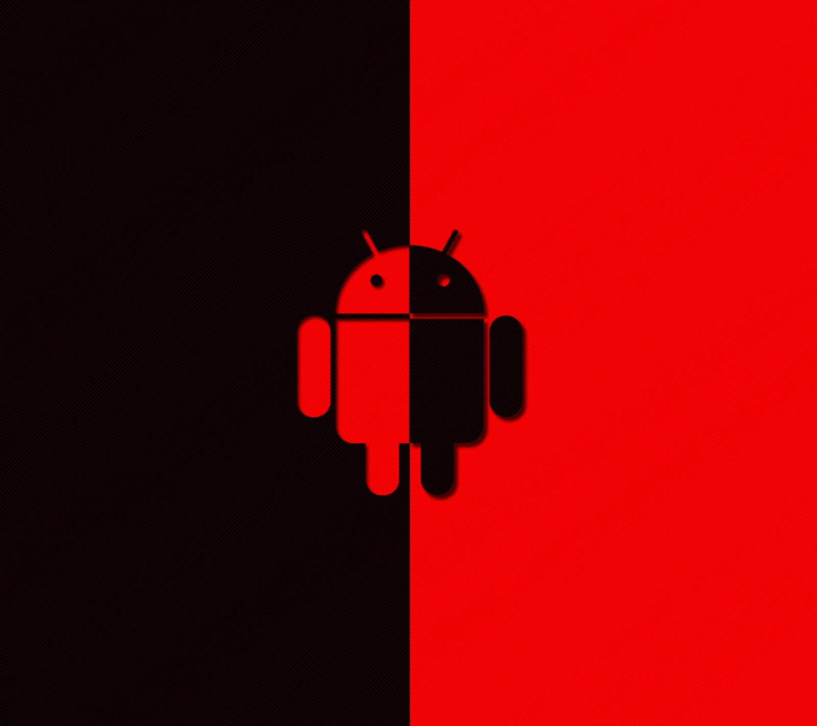 A close up of a red and black wall with a black and white logo (android, black and red, hd, robot)