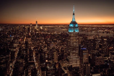 нью йорк, new york city, здание эмпайр стейт, empire state building, городской пейзаж