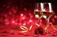 valentines day, restaurant, dinner, stemware, wine glass wallpaper