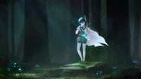 Venti from Genshin Impact in a Mystical Forest