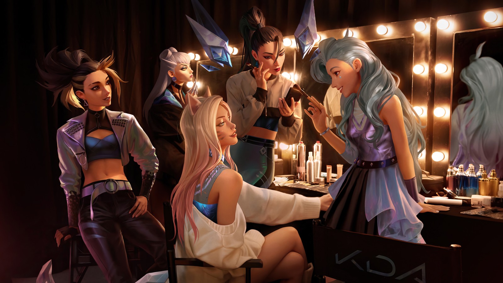 Lade kda, alles geben, make up, ahri, seraphine Hintergrund herunter