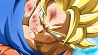 Angry Super Saiyan Goku with Battle Scars in High Detail