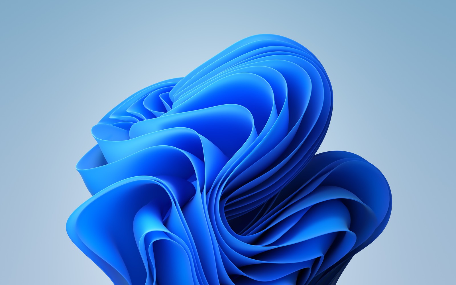 Um close-up de uma escultura de papel azul em uma mesa (windows 11, azul, ação, fundo branco, luz)