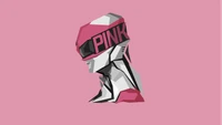 Minimalistische Pink Ranger Kunst auf pinkem Hintergrund