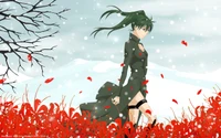 allen walker, yu kanda, red, illustration, flora wallpaper