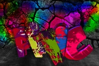 graffiti, red, colorfulness, psychedelic art, graphic design wallpaper