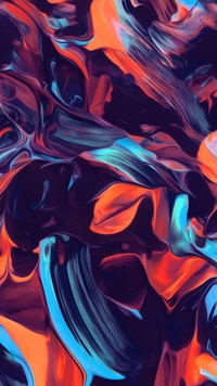 Vibrant Swirls of Purple and Red Liquid Art