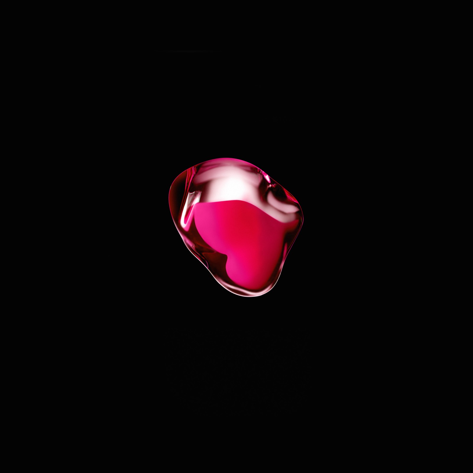 Il y a une pomme rouge dans l'obscurité avec un fond noir (pomme, rouge, rose, lumière, magenta)