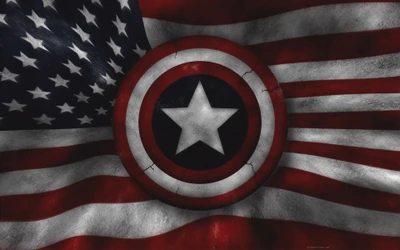 vereinigte staaten, schild von captain america, captain americas shield, fahne, rot