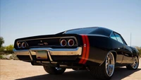 Classic Dodge Charger with a V8 Engine in a Desert Setting