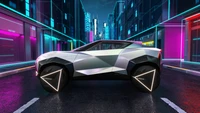 Nissan Hyper Punk: Futuristic EV Concept in a Neon Cyberpunk Cityscape