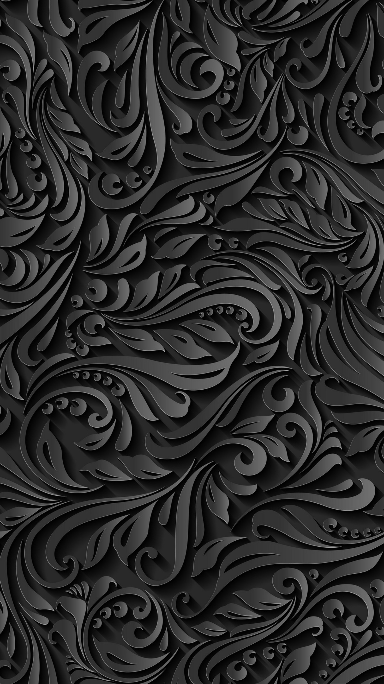 A black background with a pattern of swirls and bubbles (abstract, landscape, love, nature, view)