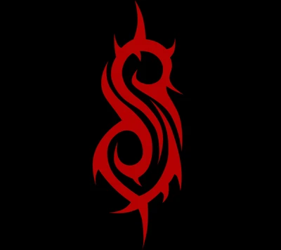 Logotipo estilizado do Slipknot em vermelho sobre fundo preto