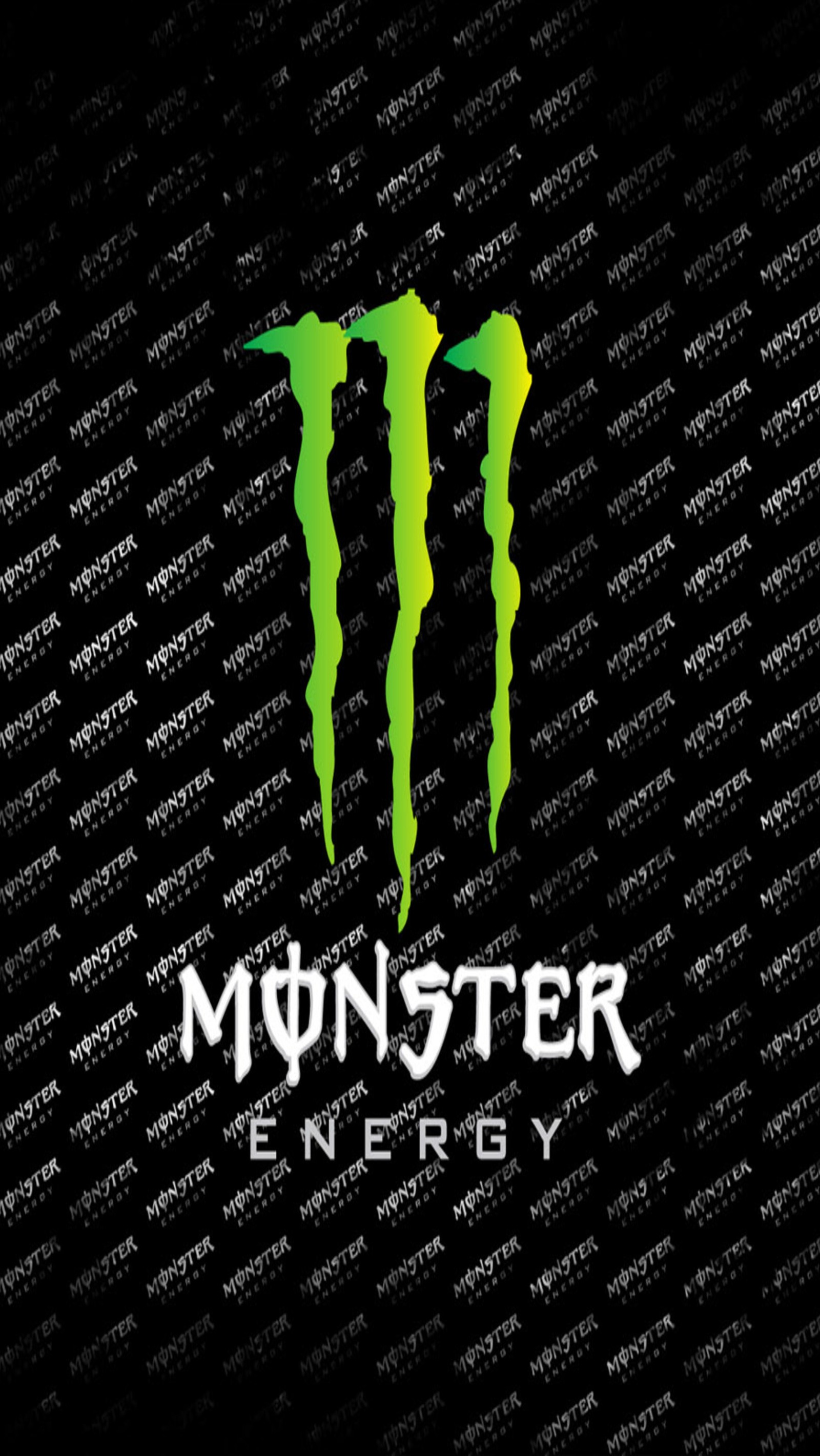 Logo de monster energy sur fond noir (monster energy, autre)