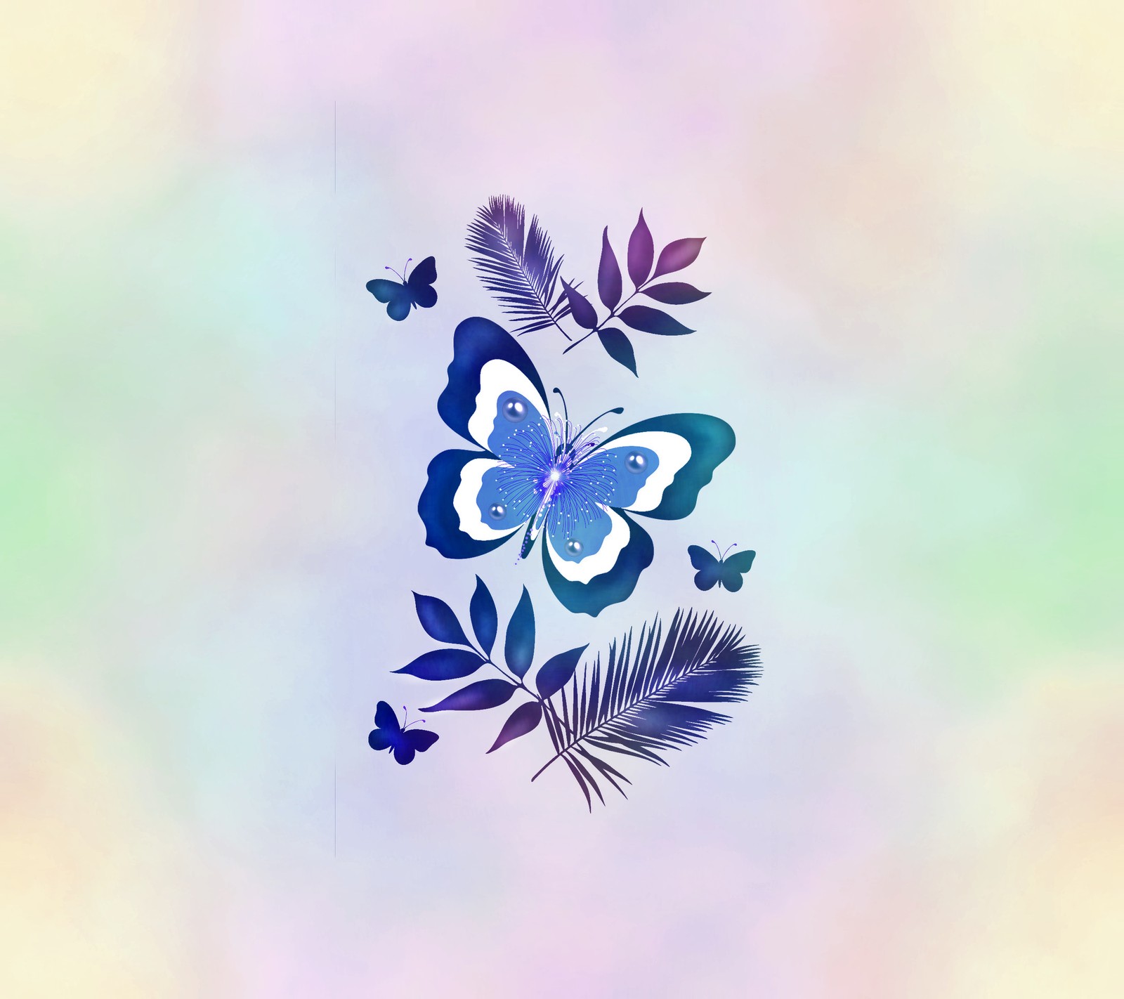 Descargar fondo de pantalla azul, mariposa, diseño, naturaleza