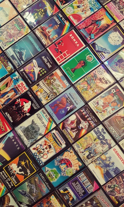 Retro Gaming Collection: Classic Cassette Covers from BBC Micro, Commodore, and Spectrum