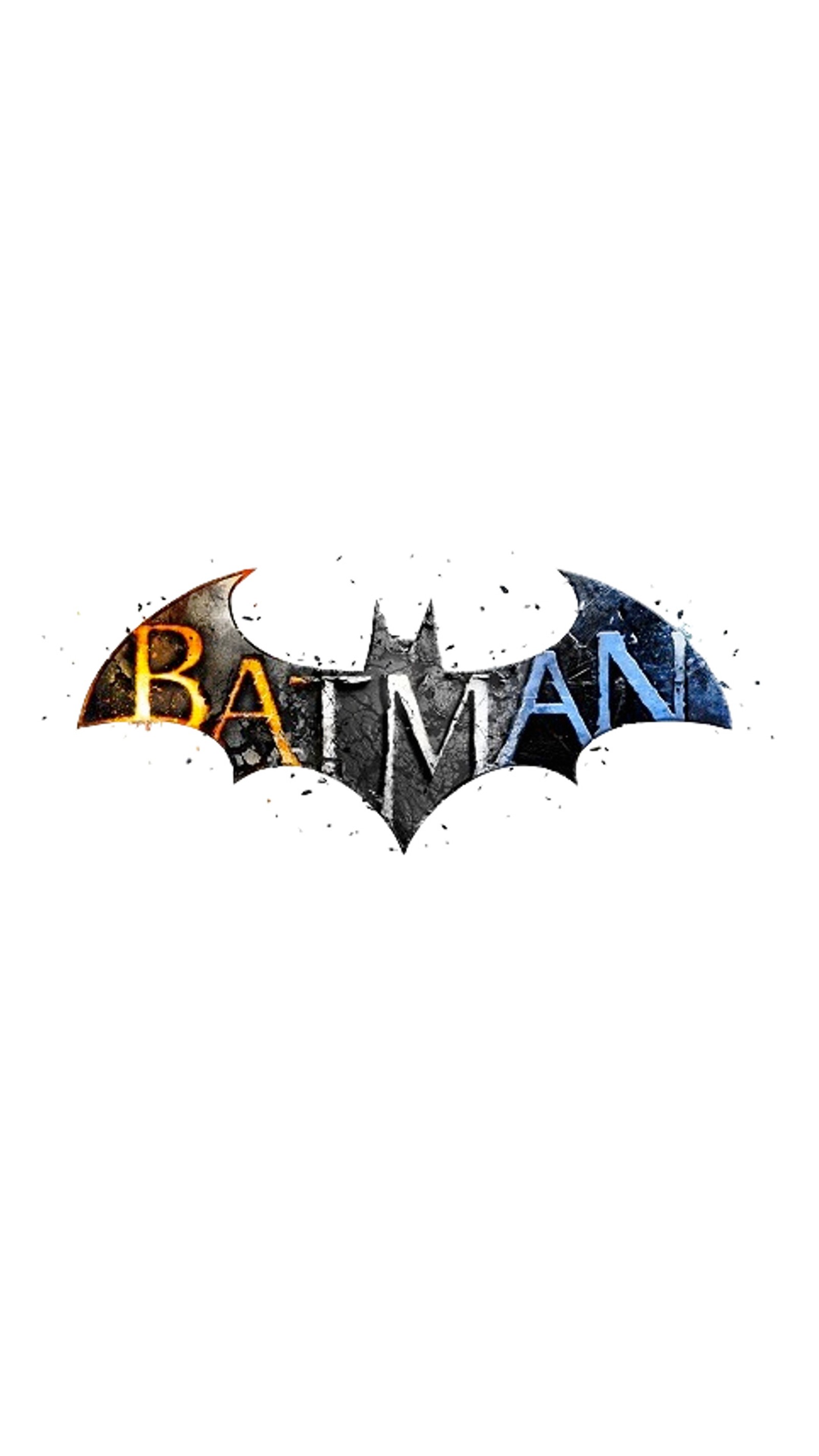 Logo do batman com a palavra batman pintada nele (arkham, batman, branco)