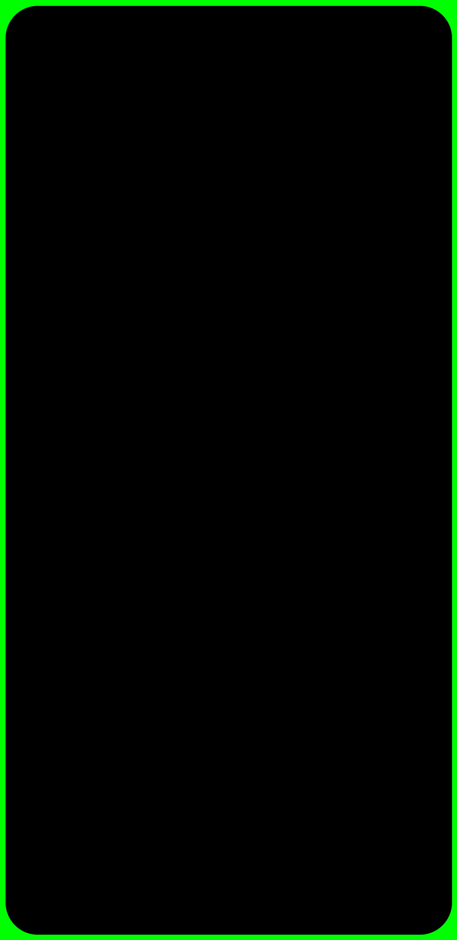 A close up of a green square frame with a black background (amoled, black, led, edge, s9)