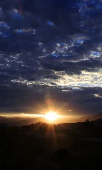 wolken, landschaft, himmel, sonne, sonnenaufgang