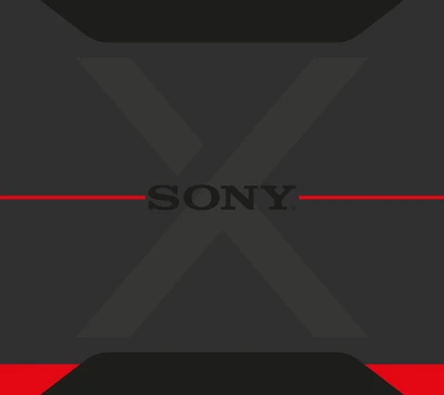 Abstraktes rot-schwarzes Design mit dem Sony Xperia Logo