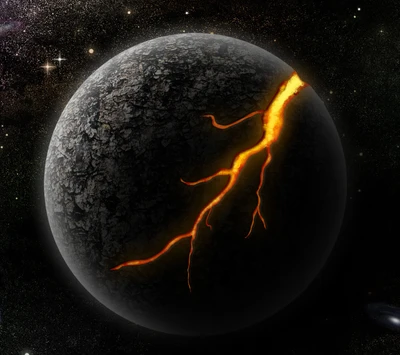 Cracking Planet: A Fiery Vein of Nature's Fury