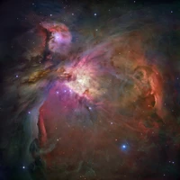 Vue époustouflante de la nébuleuse d'Orion : une tapisserie cosmique d'étoiles et de gaz