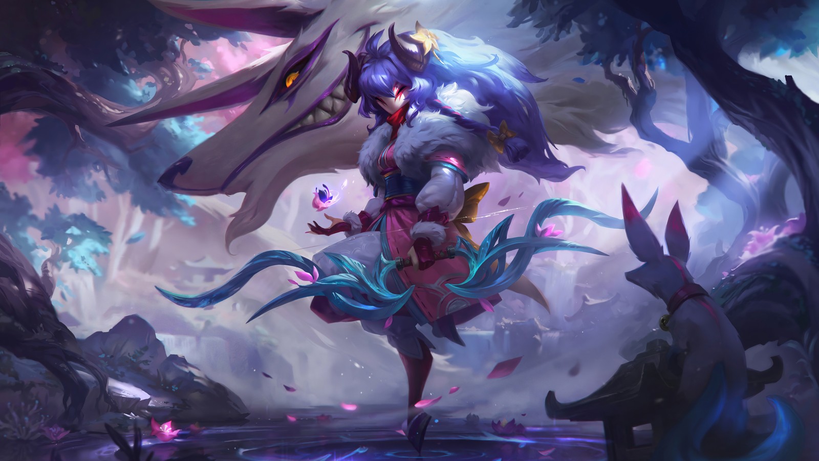 spirit blossom, kindred, lol, league of legends, video game wallpaper