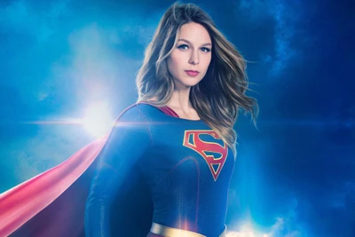 Melissa Benoist como Supergirl: Una poderosa heroína en azul eléctrico.