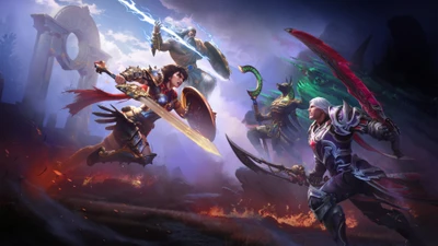 Batalla épica de dioses: Zeus, Bellona y Hécate chocan en el arte del juego Smite 2 para 2024