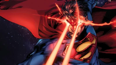 Superman Unleashes Heat Vision in Epic Comic Action