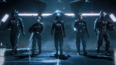 Pilotos do Império Galáctico prontos para a batalha em Star Wars: Squadrons