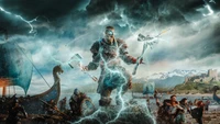 Epic Viking Conquest in a Stormy Landscape - Assassin's Creed Valhalla