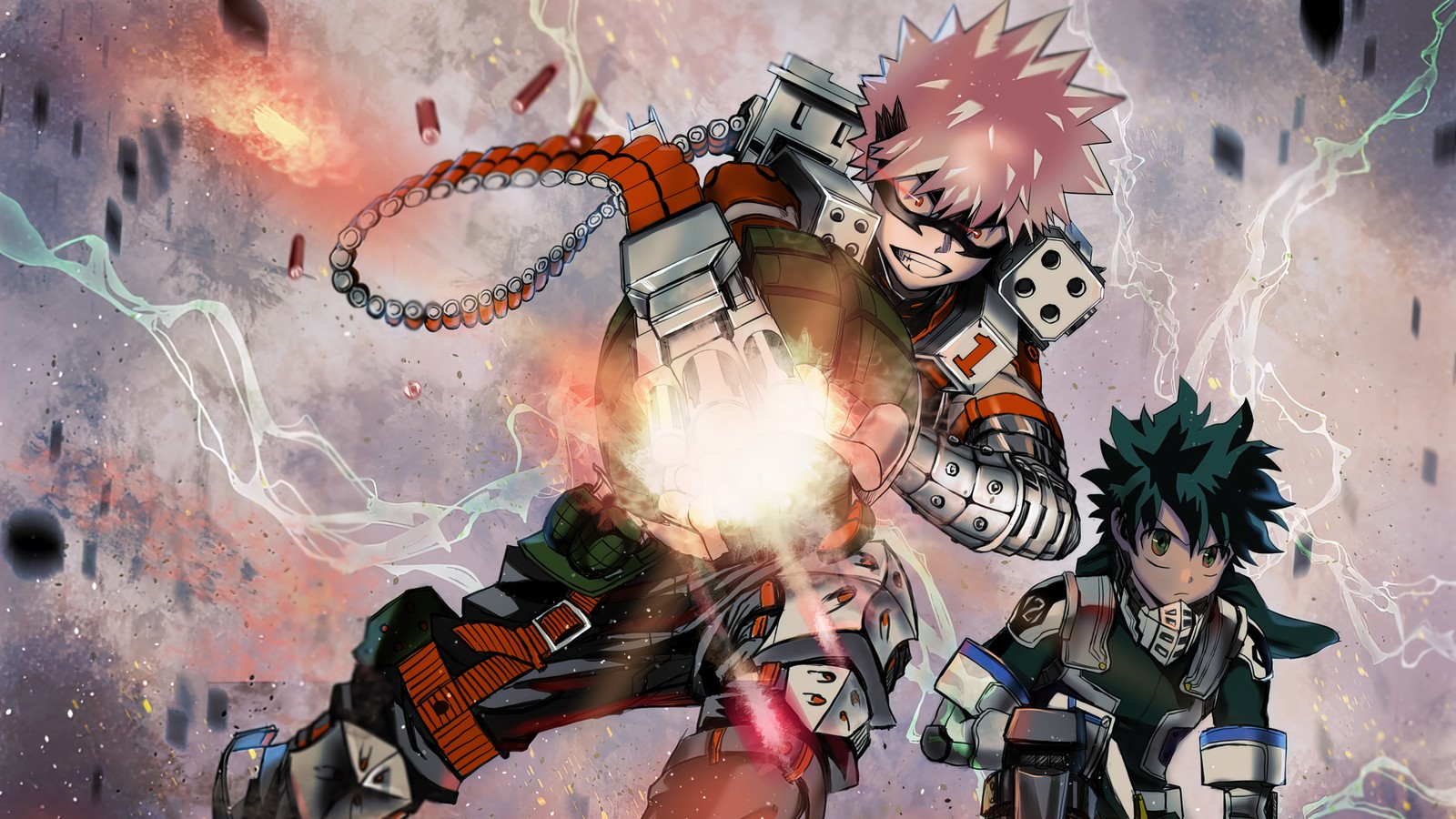 Téléchargez le fond d'écran katsuki bakugo, izuku midoriya, deku, my hero academia, mha