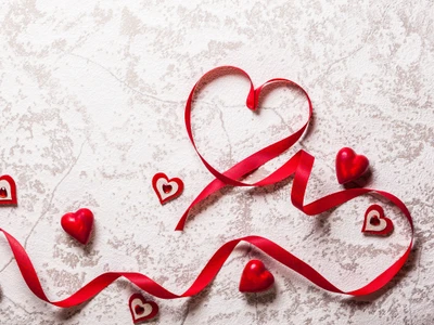 Red Hearts and Ribbons: A Celebration of Love