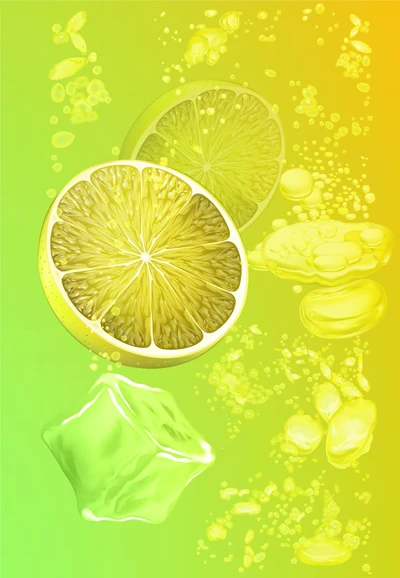 Vibrant Citrus Splash: Lemon and Lime Illustration