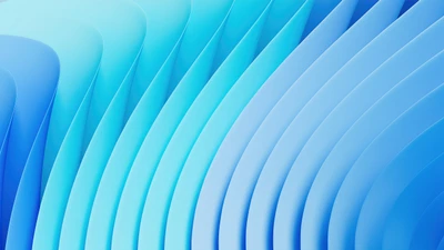 Ondas azuis abstratas suaves - Fundo do Windows 11