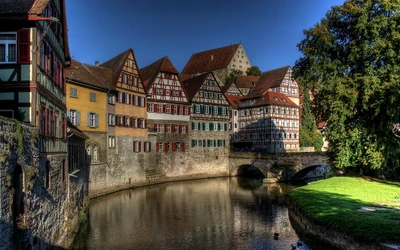 haus, gebäude, wasser, wasserstraße, reflexion