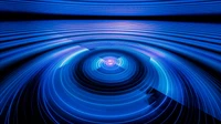 Electric Blue Vortex: Fractal Wave Patterns in Motion