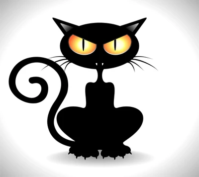 fondo, negro, caricatura, cat, lindo