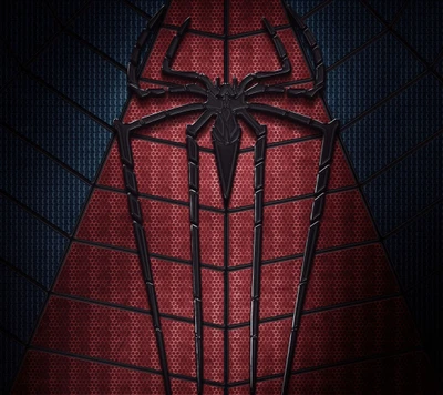 Spider-Man Logo on Textured Web Background