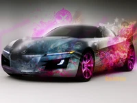 Design de voiture abstrait rose cool