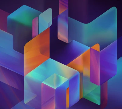 Vibrant Geometric Abstraction with Colorful Transparency